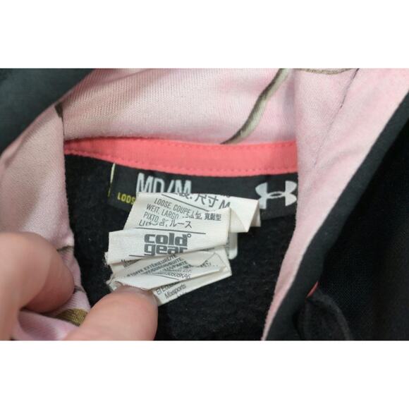 Under Armour Hoodie Fleece Storm Pink Camo Pull Over Sweater Womens Sz Medium - Picture 10 of 11
